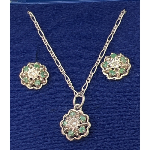 1088 - 3 boxed silver and white metal necklace and earring sets. Crystal set disco ball pendant on an 18