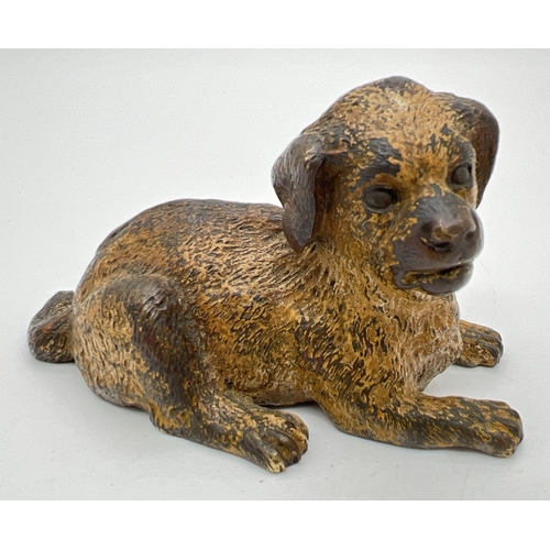 1262 - An antique Franz Bergman cold painted bronze figure of a small dog. Depose and kite mark to undersid... 