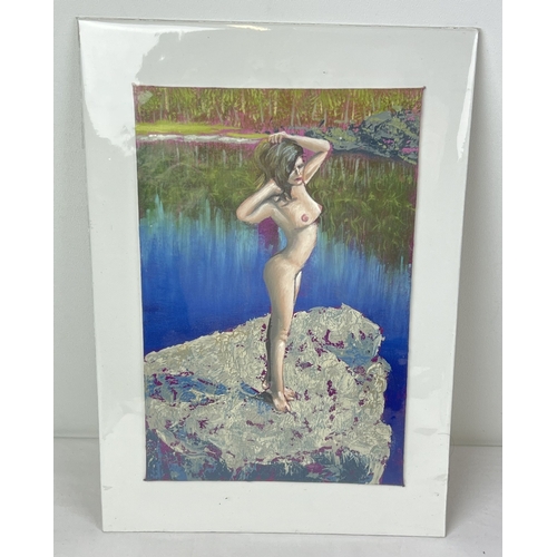 1389 - Krys Leach, local artist - nude oil on mounted canvas board, entitled 