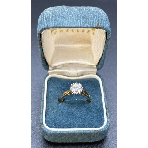 60 - A .50ct diamond solitaire ring set in 18ct yellow gold. Stone set in pierced work decorative mount w... 