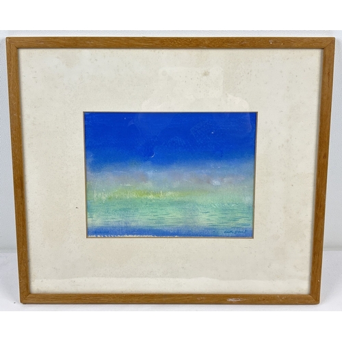 1020 - Keith Grant (b.1930) watercolour landscape entitled 'Skagen, Denmark', in blue tones. Signed to lowe... 