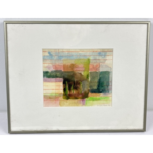 1021 - Julia Ball (b.1930) abstract landscape watercolour entitled 'Wimpole, September'. Signed & dated ('9... 