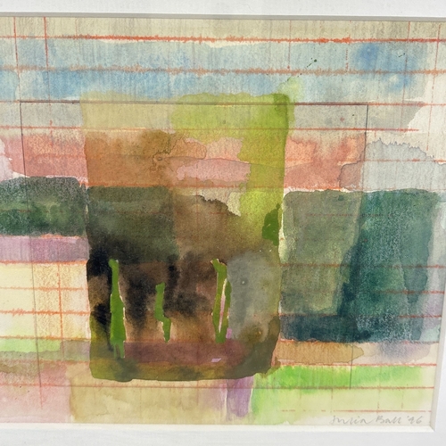 1021 - Julia Ball (b.1930) abstract landscape watercolour entitled 'Wimpole, September'. Signed & dated ('9... 