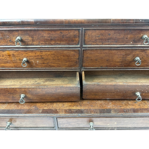 An antique mahogany 2 sectional specimen/apothecary chest with brass ...