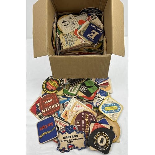 1349 - A box containing a large quantity of assorted vintage advertising beer mats.