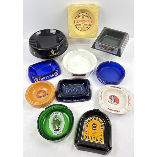 1352 - 11 assorted alcohol, brewery & soft drink advertising ashtrays, in ceramic & glass. To include examp... 