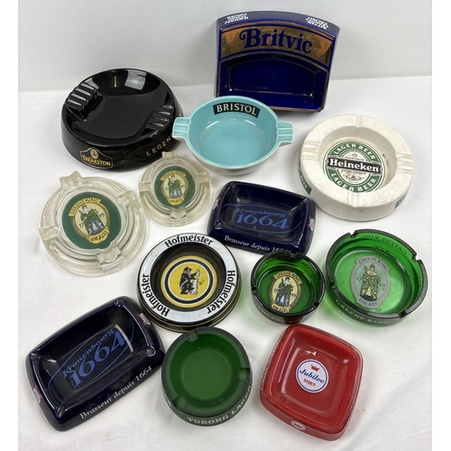 1359 - 13 assorted alcohol, brewery & soft drink advertising ashtrays, in ceramic & glass. To include examp... 