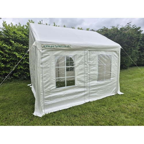 1403 - A superior quality party tent/marquee, 3m x 3m. 5 waterproof sheets (4 sides & top), 2 side sheets h... 