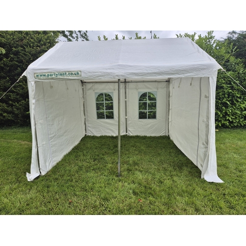 1403 - A superior quality party tent/marquee, 3m x 3m. 5 waterproof sheets (4 sides & top), 2 side sheets h... 