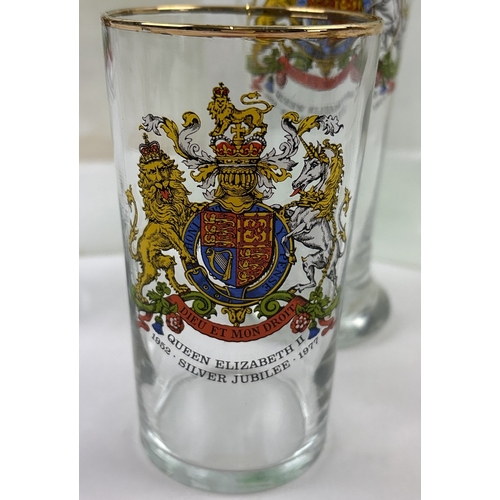 1295 - A collection of assorted mid century glasses, to include Babycham and royal commemorative. Lot compr... 