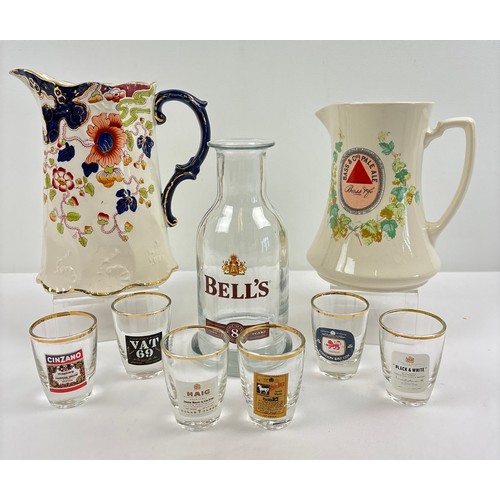 1317 - A collection of ceramic & glass breweriana, mostly advertising. A set of 6 mid century shot glasses,... 