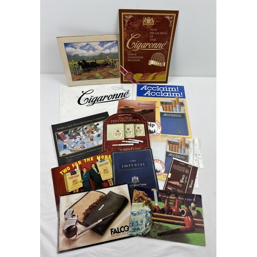 1348 - A collection of assorted vintage cigarette advertising ephemera. To include pipe catalogues, signed ... 