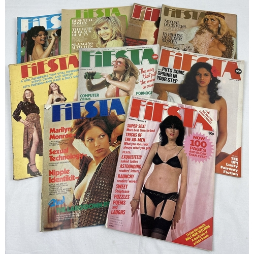 7 - 9 assorted vintage 1970's & 80's issues of Fiesta, adult erotic magazine.