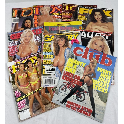 17 - 10 assorted adult erotic magazines to include 5 issues of Fox. Lot also includes Genesis, Gallery, C... 