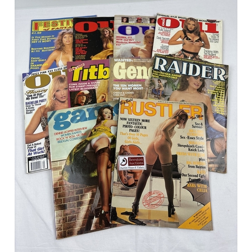 25 - 10 assorted adult erotic magazines to include Rustler, Oui, Genesis and Raider.