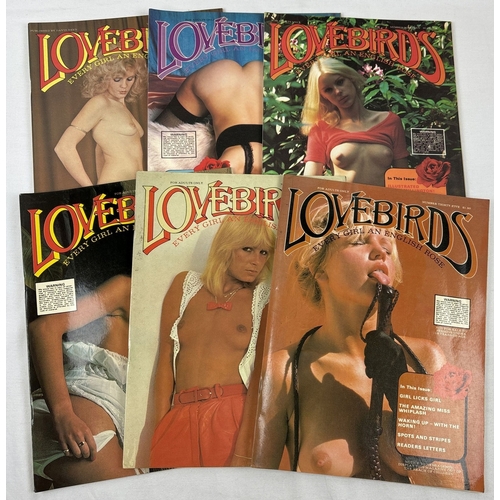 118 - 6 vintage 1970's issues of Lovebirds, adult erotic magazine that featured Mary Millington. To includ... 