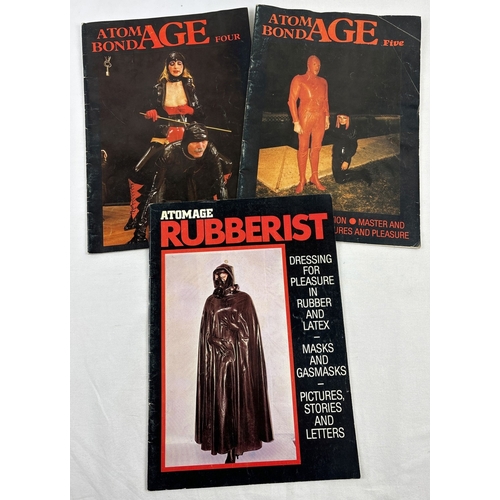 120 - 3 issues of Atomage, specialist fetish rubber/dressing for pleasure magazine from the early 1980's. ... 