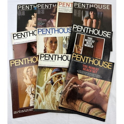 126 - 10 vintage 1960's issues of Penthouse; The Magazine for Men, all from volume 1. All in very good con... 