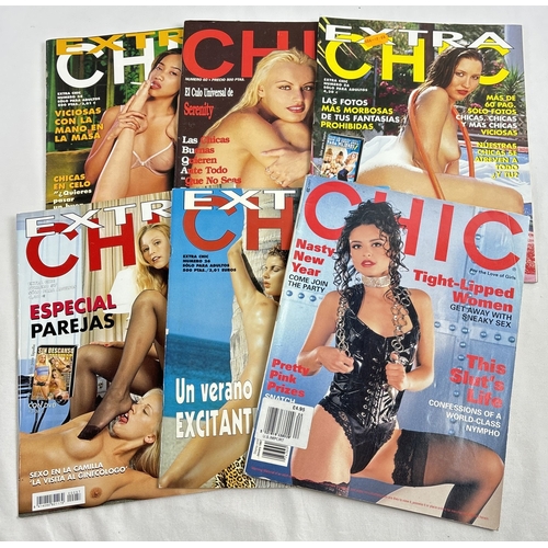 145 - 6 assorted issues of Chic, Spanish hardcore adult erotic magazine, to include 4 issues of Extra Chic... 