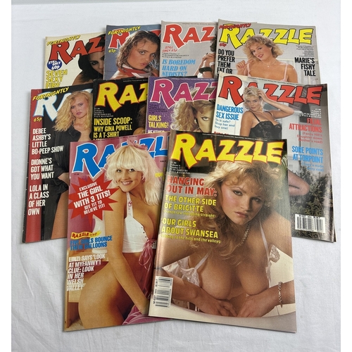 232 - 10 assorted vintage 1980's issues of Razzle, adult erotic magazine from Paul Raymond.