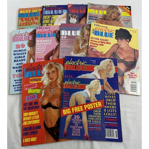 246 - 10 assorted 1990's issues of Electric Blue, adult erotic magazine, to include Best of Blue Xmas Spec... 