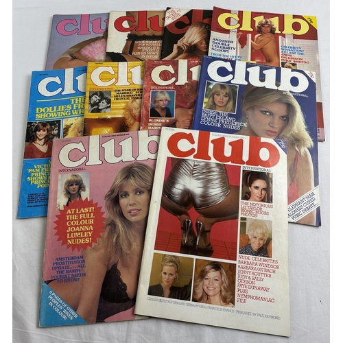 282 - 10 assorted vintage issues of Club International, adult erotic magazine from Paul Raymond. All from ... 