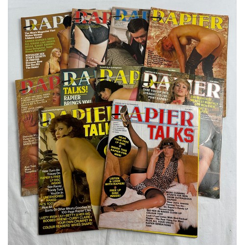 91 - 10 vintage issues of Rapier, adult erotic magazine, to include an issue of Rapier Talks. Issues date... 