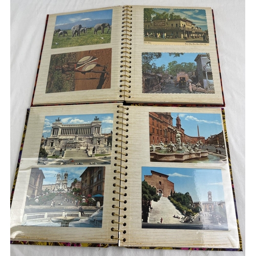 271 - 2 vintage albums containing a collection of coloured vintage postcards from various destinations. To... 