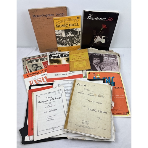 216 - A collection of assorted vintage sheet music and music books.