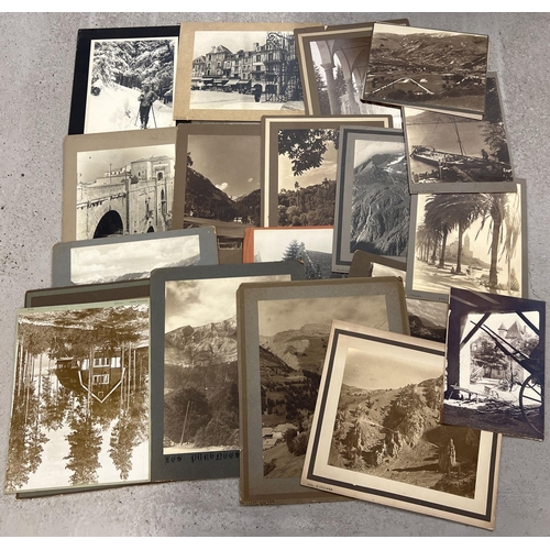 224 - A collection of 21 assorted 1920's & 30's large boarded photographs from European destinations. Some... 