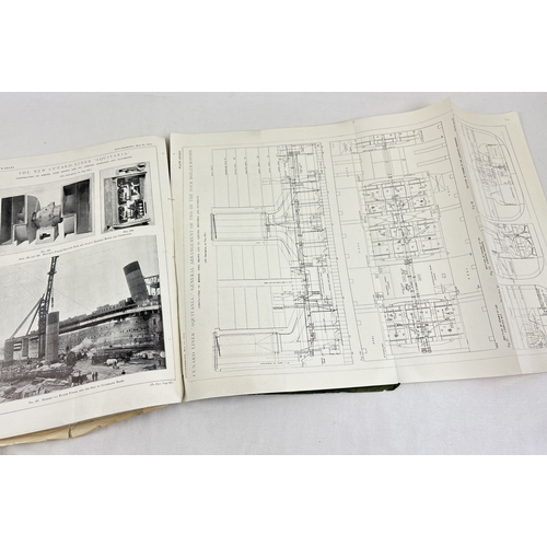 106 - Pages from the Cunard Line RMS Aquitania Engineering book, dated May 1914. Includes mostly black & w... 