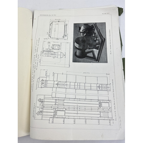 106 - Pages from the Cunard Line RMS Aquitania Engineering book, dated May 1914. Includes mostly black & w... 