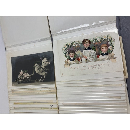 238 - An album containing 100 assorted Victorian & Edwardian Easter & Birthday greetings cards.