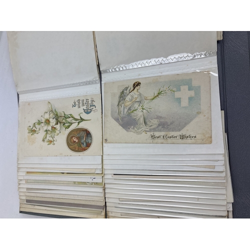 238 - An album containing 100 assorted Victorian & Edwardian Easter & Birthday greetings cards.