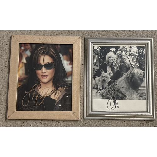 110 - 2 autographed photographs, both framed & glazed, Lisa Marie Presley and Emmylou Harris. Both approx.... 