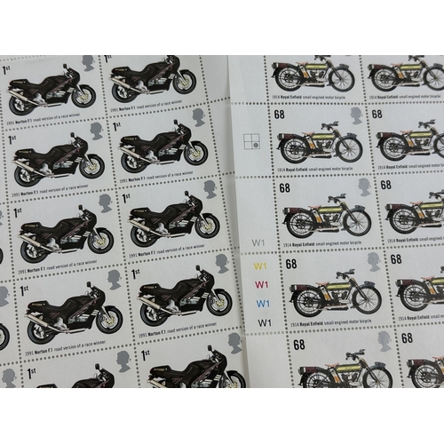 51 - A full set of 6 sheets of 2005 issue Motorbike stamps. Denominations of 40, 42, 47, 60, 68 and 1st. ... 