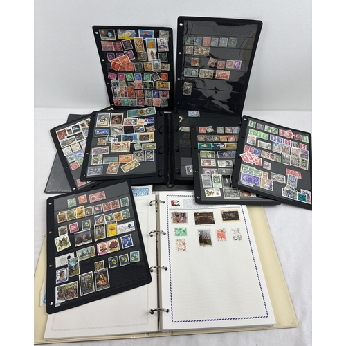 62 - 2 vintage stamp collecting binders containing British and foreign antique and vintage postage stamps... 