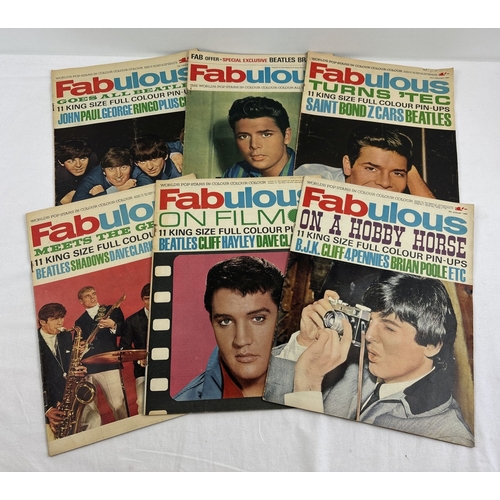 119 - 6 issues of Fabulous, vintage pop music magazine, all from 1964, to include 15th February The Beatle... 