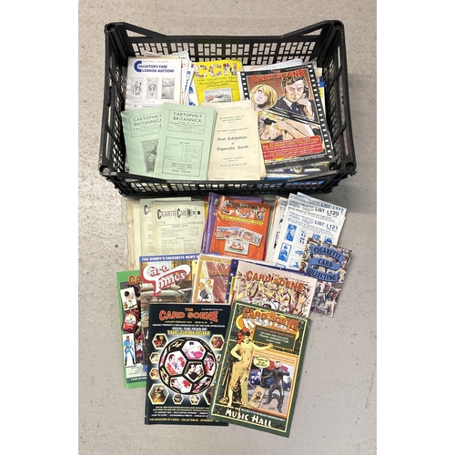 128 - A box of vintage and modern card collecting magazines. To include issues of The Card Scene, Cigarett... 