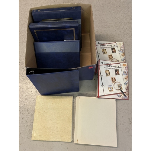 73 - 9 assorted empty albums & binders for first day covers and stamps. To include The Windsor loose leaf... 