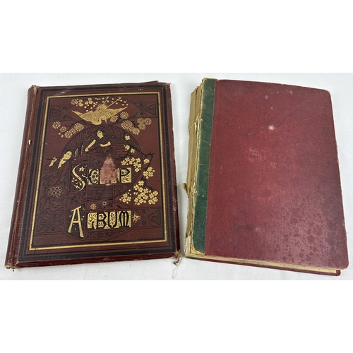 199 - 2 late Victorian scrap albums containing 98 assorted greetings cards.