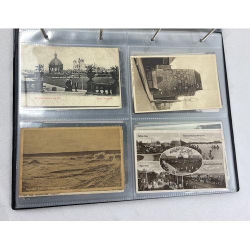 261 - A modern postcard binder containing 86 assorted early 20th century postcards of Norfolk & Suffolk. T... 