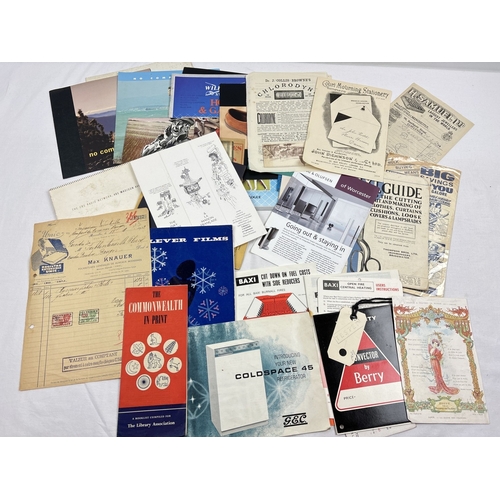 229 - A box of assorted vintage advertising ephemera to include booklets & pamphlets, bookmarks, postcards... 