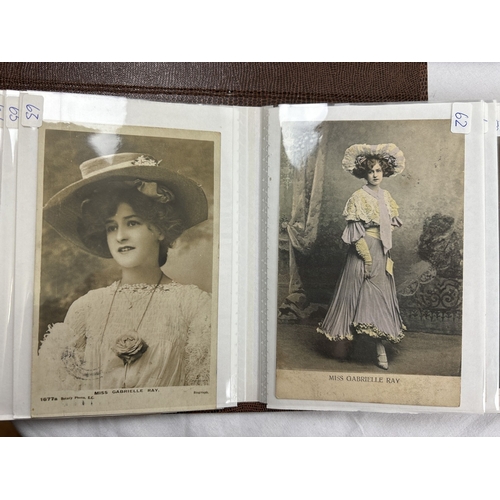 278 - 4 albums containing 299 assorted Victorian & vintage postcards to include famous actresses of the da... 