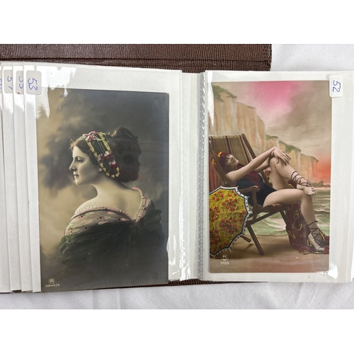 278 - 4 albums containing 299 assorted Victorian & vintage postcards to include famous actresses of the da... 