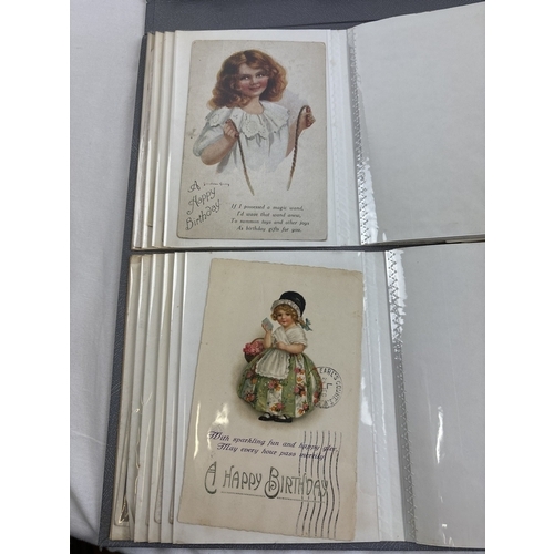 238 - An album containing 100 assorted Victorian & Edwardian Easter & Birthday greetings cards.