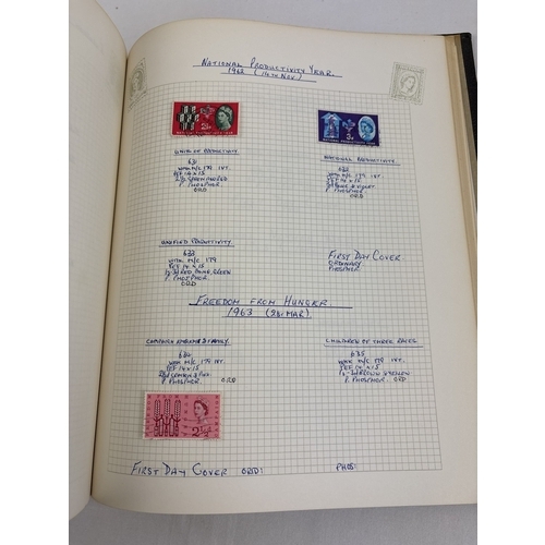 67 - A red Wessex Knight stamp album and a black Barclay Classic Stamp Album. Both containing a small amo... 