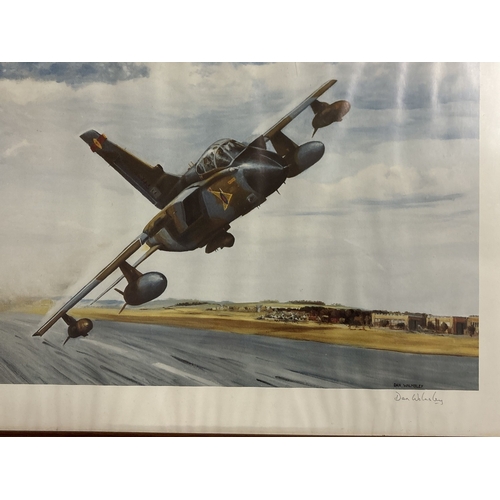 1208 - 3 framed & glazed prints of Aircraft, 2 signed in pencil. Bristol Bulldog MK IIa No. 32 Squadron RAF... 