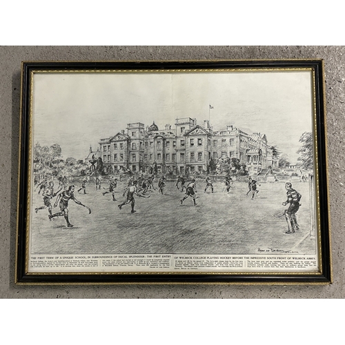 1224 - A Bryan de Grineau print of Wellbeck Army College after it's opening in September 1953. Framed & gla... 