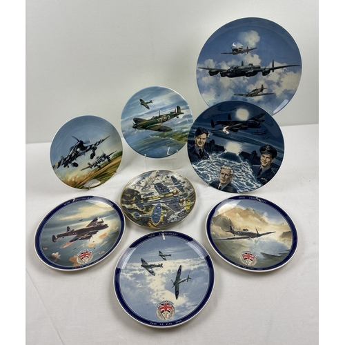 1241 - 8 assorted boxed ceramic collectors plates featuring aircraft, to include Coalport, Wedgwood and Fra... 